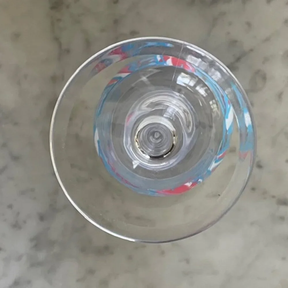 LILLY PULITZER Get Nauti Acrylic Wine Glass Goblet Blue White Pink Sailboat